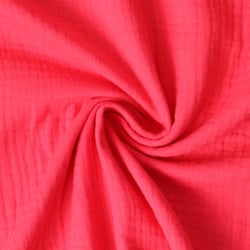 Tissu Double gaze de coton uni Rouge