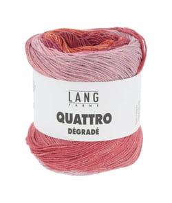 Coton à tricoter et à crocheter QUATTRO DEGRADE - 100GR - Lang Yarns Multicolore 0002 (Fuchsia-Rouge-Rose)