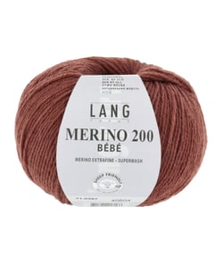 Pelote de laine à tricoter pour layette MERINO 200 BEBE - Lang Yarns 387 Orange
