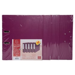 Lot de 5 classeurs à levier intérieur et extérieur en polypropylène - dos de 80mm - mécanique Prem'Touch - format à classer A4 - Fuchsia - x 2 - Exacompta