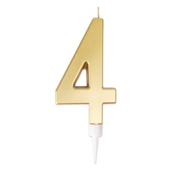 Bougie géante or - chiffre 4