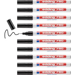 Lot de 10 marqueurs peinture permanents - EDDING - Noir - Pointe fine 0,8 mm