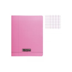 Cahier - 17x22(cm) - Grands carreaux - 48 pages - Polypro - sans spirale - Rose