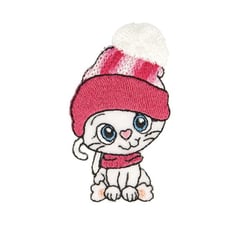 Lot de 3 écussons thermocollants chaton 4x5cm