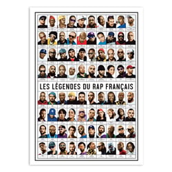 Affiche 50x70 cm - Les légendes du rap français - Olivier Bourdereau