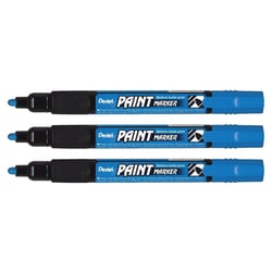 Lot de 3 marqueurs permanents - PENTEL - Pointe ogive 2 mm - Bleu - MMP20