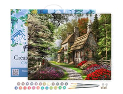 Peinture par Numéro Figured'Art avec Cadre - Paysage de campagne - Kit de Loisir Créatif DIY Numéro d'Art Complet - 40x50cm toile tendue sur châssis