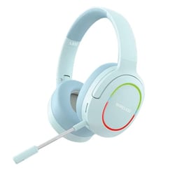 Casque Audio Gaming Sans Fil Pliable Réduction De Bruit Avec Microphone Bleu YONIS