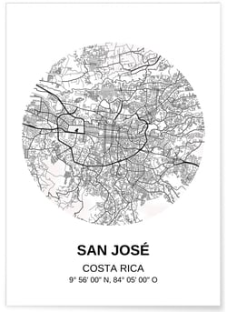 Affiche Carte San José | A3 : 29,7x42cm
