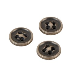 Lot de 3 boutons 4 trous argenté 18mm fabriqué en France