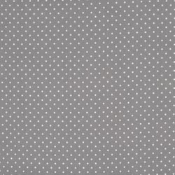 Tissu Coton Gris Pois blancs