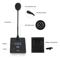 Système Microphone Sans Fil UHF 4 Canaux Pour Conférences Et Événements YONIS