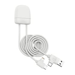 Câble de charge XOOPAR Ice-C multi-connecteurs d'1 mètre -Blanc