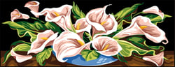 Canevas antique Débordement d'arums 25x60cm