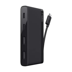 Belkin Mini Hub USB-C 4 Ports avec Câble USB-C Intégré Compact et Polyvalent Noir