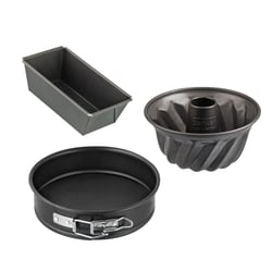 Set de 3 mini moules à cake 15 cm, charnière 16 cm et kouglof 18 cm Zenker Spécial Mini