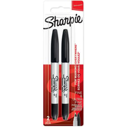 Lot de 2 marqueurs permanents pointe double - SHARPIE - Noir