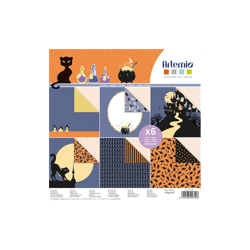 Set de 6 feuilles de scrapbooking Halloween ARTEMIO
