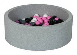 Piscine à balles Aire de jeu + 150 balles noir,blanc,rose clair,gris - Velinda