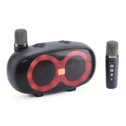 Enceinte Bluetooth LED Flash Sans Fil Pour Karaoké Avec Micro Clair Puissance 8W Autonomie 3h Noir YONIS