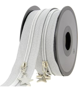 Fermeture à glissière Spirale N°4 avec curseur Etoile - Milward Argent