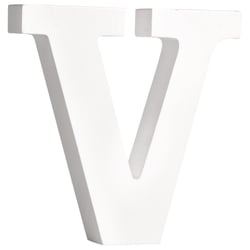 Lettre MDF V , blanc, 11cm, épaisseur 2cm