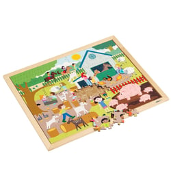 Puzzle en Bois – Puzzle Together – au zoo pour enfants – jeu Montessori - Educo - Orange