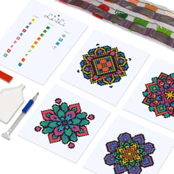Mini kit diamond painting mandala – 6 toiles Style Bohème