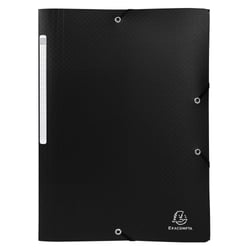 Chemise à élastiques 3 rabats PP OPAK - A4 - Noir - x 50 - Exacompta