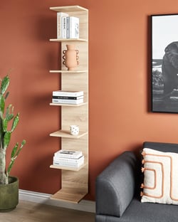 Bibliothèque Panneau de particules de bois Marron clair ESTON - Beliani