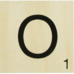 Grande lettre en bois façon scrabble 10 cm Lettre O