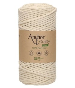 Corde de Coton Recyclé Macramé Anchor Crafty Fine - 250gr - Anchor 105 Ecru (Naturel)