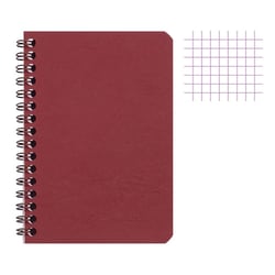 Carnet - 9x14 cm - Petits carreaux - 100 pages - Couverture rouge - Spirale
