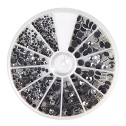 Pierres strass Hotfix, cristal de roche, différentes tailles 2 - 5 mm,boîte 580 pce