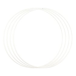 Lot de 4 anneaux en métal - Ø 30 cm x 3 mm - Blanc - Vaessen Creative