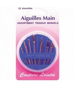 Boite d'aiguilles main assorties x 25-distrifil- Hemline Bleu