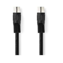 Nedis Câble Audio DIN 5 Broches Mâle vers Mâle 2m Plaqué Nickel Noir