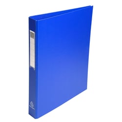 Classeur rembordé polypropylène 4 anneaux ronds de 25mm sur 3eme de couverture - Bleu - x 10 - Exacompta