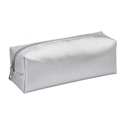 Trousse - Argent brillant - 1 compartiment - 22x7x7cm - Fermeture zip - Scolaire