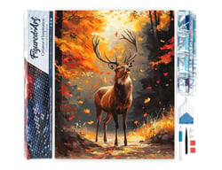 Diamond Painting Broderie Diamant Figured’Art 40x50cm toile entière roulée avec diamants carrés - Cerf majestueux en Automne