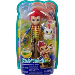 Enchantimals poupee redward rooster et cluck le coq - figurine 15 cm - animal - mattel gjx39