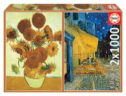 Puzzle 2 x 1000 pcs – Les tournesols + Terrase du cafe le soir – Van gogh - Educa Borras - Orange