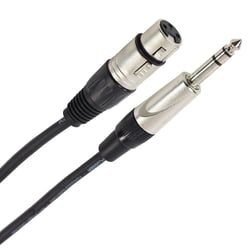 Plugger, câble audio symétrique XLR femelle / Jack stéréo TRS mâle 6,35mm. Ampli, basse, guitare, haut-parleur, appareil DJ, synthé, carte son et autres. Longueur 3 mètres