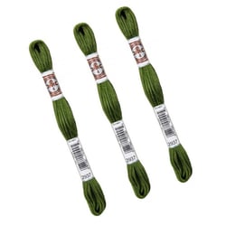 Lot de 3 échevettes 10m DMC Fil retors mat canevas tapisserie 100% coton vert kaki 2937