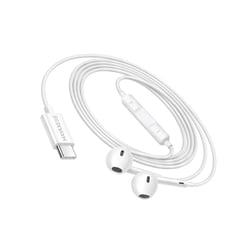 Mayaxess Écouteurs Filaires USB-C pour Xiaomi 15T avec Microphone intégré Blanc