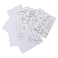 Cartes de vœux à colorier 16 x 10,5 cm 4 pièces