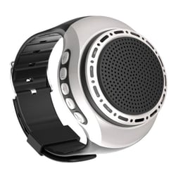 Mini Enceinte Bluetooth Rouge Design Montre Avec Effets Lumineux Et Selfie Argent YONIS