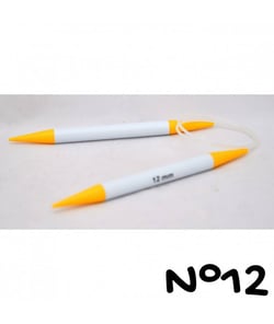 Aiguilles à tricoter circulaires plastique de 12 à 20 mm X 80 cm - Gründl 12 Jaune