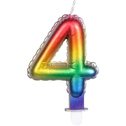 Bougie Arc-en-Ciel Chiffre 4 (8 cm) - Effet Ballon