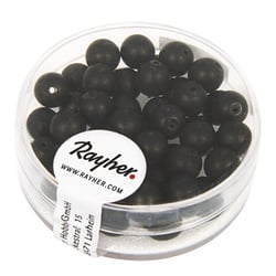 Renaissance Perles en verre, dépolies, 6, noir, boîte 45 pces